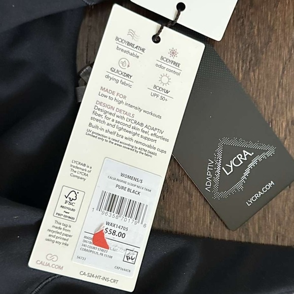 CALIA Women's Scoop Neck Tank black size Small-Inspire style-NWT - Picture 6 of 11